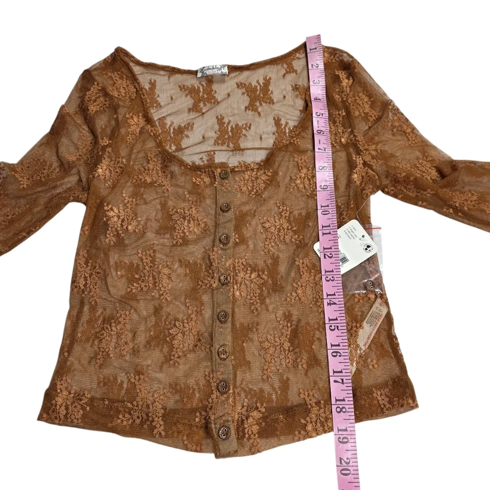 FREE PEOPLE Lost in Lace Cardigan - Bright Cider Size S
